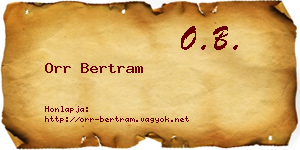 Orr Bertram névjegykártya